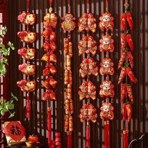 Guirnaldas de petardos de Año Nuevo 2026, Guirnaldas de chiles de Año Nuevo, Artículos decorativos nuevos para el Año Nuevo Chino, Decoración del hogar - Product Image 2