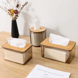 Distributeur de mouchoirs rectangulaire transparent Proins moderne en plastique pour salle de bain et chambre à coucher (vente en gros) - Product Image 2