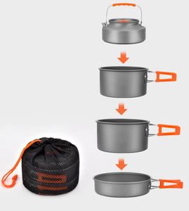 Tùy chỉnh siêu nhẹ di động ngoài trời Cookware Set nhiều phong cách Backpacking gấp Pan nồi bát Anodized dã ngoại cắm trại - Product Image 2