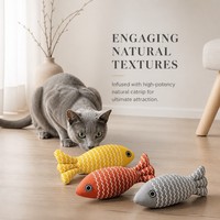 Leinen-Fischförmiges Katzen-Kauspielzeug mit Natürlicher Katzenminze, Interaktives Bissfestes Tragbares Design für Wohnungskatzen - Silikon Slow Feeder
