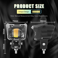 Mini phare de moto 30W à double faisceau LED feux de route/feux de croisement DRL blanc jaune lampes de conduite auxiliaires pour moto ATV