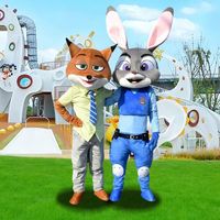 Costume de mascotte gonflable en EVA pour fête à thème de Noël, personnages de dessins animés Flash, Lapin Judies, Renard Nickies, Paresseux Slothies, Cosplay Zoo