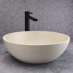 Round Concrete Basin Countertop Sink Large Cement Art Basin Sand Stone Bathroom Wash Basin