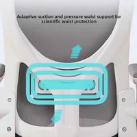 Chaise de bureau ergonomique réglable pour la maison, le bureau, les étudiants et les dortoirs, avec dossier relevable en maille et structure métallique, accoudoirs pivotants, idéale pour l'e-sport