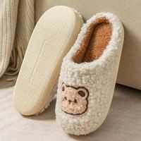StepGrace vente en gros hiver dessin animé coton pantoufles femmes Couples intérieur semelle épaisse belles chaussures en coton antidérapant chaud cheveux vadrouille
