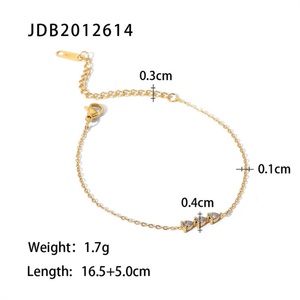 Classic <b>Crystal</b> Stone Chain <b>Bracelet</b> 18k Gold Plated Stainless Steel Chains Women <b>Bracelets</b> Jewelry - Product Image 6