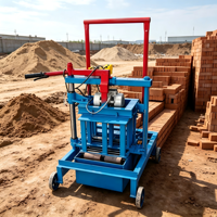 Machine mobile compacte DF2-45 pour la fabrication de pavés, moteur 1,1 kW, moule personnalisable pour sable et cendres volantes, idéale pour la construction flexible sur site
