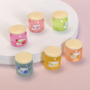 Mini-cabochons en résine en forme de pots de confiture, petits cabochons Kawaii en forme de gelée, bouteilles de confiture aux myrtilles, oranges, raisins, fraises, pêches - Product Image 3