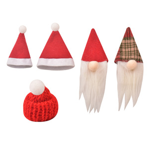 Mini gorro navideño <span class=keywords><strong>de</strong></span> tela no tejida, pequeño duende <span class=keywords><strong>de</strong></span> lana sin rostro, para botella <span class=keywords><strong>de</strong></span> vino o piruleta. - Product Image 5