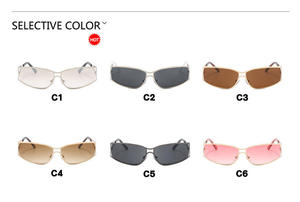 <span class=keywords><strong>2023</strong></span> nouveauté rétro hommes femmes <span class=keywords><strong>lunettes</strong></span> <span class=keywords><strong>de</strong></span> <span class=keywords><strong>soleil</strong></span> <span class=keywords><strong>de</strong></span> sport protégées contre les UV futuriste Y2K petit Style métallique - Product Image 6
