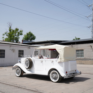 Vehículo Eléctrico Clásico Retro para Desfiles, Carrocería Blanca, Toldo Bicolor, para Carnavales al Aire Libre, Ferias Callejeras, Servicio de Exhibición de Fotos - Product Image 6