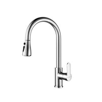 Robinet de cuisine moderne en laiton ARROW, monocommande, monotrou, avec douchette extractible, cartouche céramique et bec économiseur d'eau