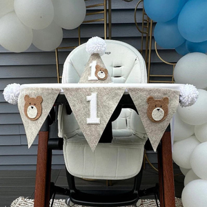 Decoraciones para el Primer Cumpleaños, Pancarta para Silla Alta, Adornos para Niños y Niñas, Adorno para Pastel con Gorro de Cono, Fondo para Fotos de Fiesta - Product Image 6