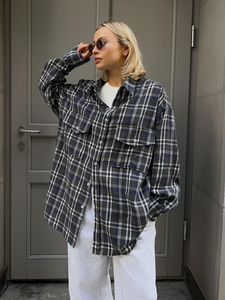 <span class=keywords><strong>Chemise</strong></span> à <span class=keywords><strong>carreaux</strong></span> pour femmes à manches longues poche femmes Blouses chemises Vintage ample Y2K Streetewar élégant décontracté <span class=keywords><strong>femme</strong></span> Blouses hauts - Product Image 1