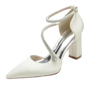 <span class=keywords><strong>Scarpe</strong></span> da <span class=keywords><strong>Sposa</strong></span> di Lusso con Tacco Quadrato, <span class=keywords><strong>Comode</strong></span> Calzature <span class=keywords><strong>Bianche</strong></span> Slip-On per la <span class=keywords><strong>Sposa</strong></span>, Primavera-Estate - Product Image 1
