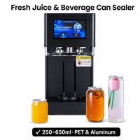 Machine de scellage automatique pour canettes en aluminium et PET 180W pour boissons, café, lait, thé, jus, soda, bubble tea
