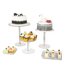 Ensemble de 3 supports à gâteaux en acrylique, haute transparence, montage facile, autoportant, étagères personnalisables, présentoir à desserts pour mariage