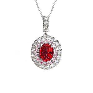 Collana con Ciondolo in Pietra Rossa per Donne, Elegante Gioiello Scintillante con Charm Incastonato, Ideale per Uso Quotidiano e Regalo - Product Image 1
