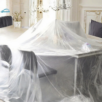 Feuille de protection transparente en PEHD pour la vente en gros, pour literie, vaisselle, ustensiles de cuisine, avec logo personnalisé, estampage à chaud, sac rétractable