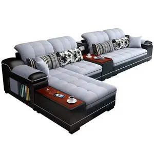 Modern luxury leisure leather couch corner living room sofa set furniture living room sofas velvet fabric l shape sofa bed