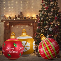Boule gonflable en PVC lumineuse de Noël avec lumières LED 60 cm Décoration de jardin extérieur d'usine