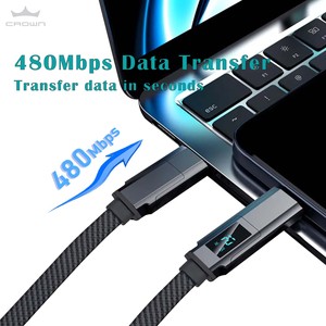 Nouveau style affichage LED 60W 3A plat tressé 4-en-1 câble multi-charge pour téléphone 15/16/17 Mac <span class=keywords><strong>iPad</strong></span> et ordinateur - Product Image 4