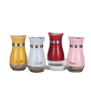 Cute Salt and Pepper Stainless Steel Glass Bottom Spice Dispenser Sea Salt Sugar Refillable Pepper Seasoning Cans - Product Image 5