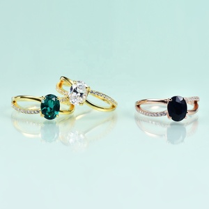 Fábrica permanente al por mayor gafas <span class=keywords><strong>de</strong></span> sol únicas forma diseño anillo 925 plata esterlina Nano colombiano Esmeralda CZ misterio máscara anillo - Product Image 2