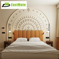 5-Sterne Luxus-Hotel Massivholz Gepolstertes Kingsize-Bettset Modernes Minimalistisches Design für Apartment-Gästezimmer Gewerbe