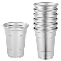 Gobelets en aluminium jetables personnalisés avec logo pour fêtes, mariages, bars, bières et boissons fraîches – Commande en gros – Usine certifiée BSCI avec 30 ans d'expérience