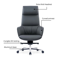 Fauteuil de direction ergonomique à dossier haut en cuir véritable Fauteuil de direction confort de luxe