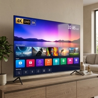 Téléviseur intelligent ultra-fin sans cadre 4K UHD QLED LED avec haut-parleur intégré 60Hz, 32-85 pouces, pour home cinéma
