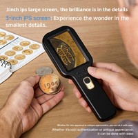 Handheld Electronic Magnifier V8 HD 5-500x Digital Microscope Jewelry Jade Observe Magnifying Glass