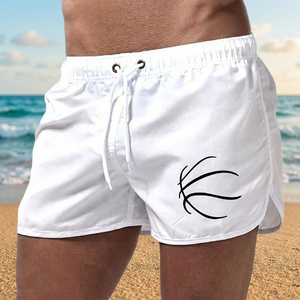 Pantalones Cortos Deportivos Blancos para Hombre, de Secado Rápido, con Cordón en la Cintura, de Color Sólido, para Playa - Product Image 3