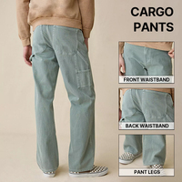 Celana Cargo Pria Vintage Hudao Custom, Bahan Katun Twill, Banyak Kantong, Model Longgar, Streetwear, Celana Kerja