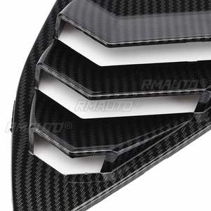 Couverture de vitre latérale arrière de voiture, style aileron, pour Ford Mustang Mach E 2021 2022, aspect fibre de carbone/noir brillant - Product Image 5