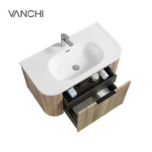 Vanchi Design Contreplaqué MDF <span class=keywords><strong>Salle</strong></span> <span class=keywords><strong>De</strong></span> Bains Évier En Céramique Petite Vanité Étanche <span class=keywords><strong>Salle</strong></span> <span class=keywords><strong>De</strong></span> Bains Lavabo Armoire - Product Image 5