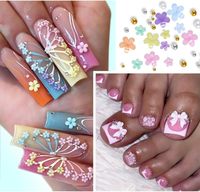 Breloques 3D en acrylique pour ongles, fleurs, strass à dos plat, perles, rose et blanc mélangés, décorations DIY pour manucure, 2 boîtes