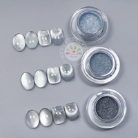 Poudre à ongles magnétique effet œil de chat blanc porcelaine, blanc argenté, effet eau claire, haute brillance, pigment transparent pour nail art