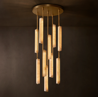 Lustre moderne en albâtre naturel, luminaire suspendu en laiton de luxe pour îlot de cuisine, salle à manger, hôtel, restaurant