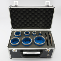 Kit de 9 forets diamantés brasés sous vide M14 pour carrelage en porcelaine, kit de scies cloches diamantées pour perçage de céramique, granit et marbre