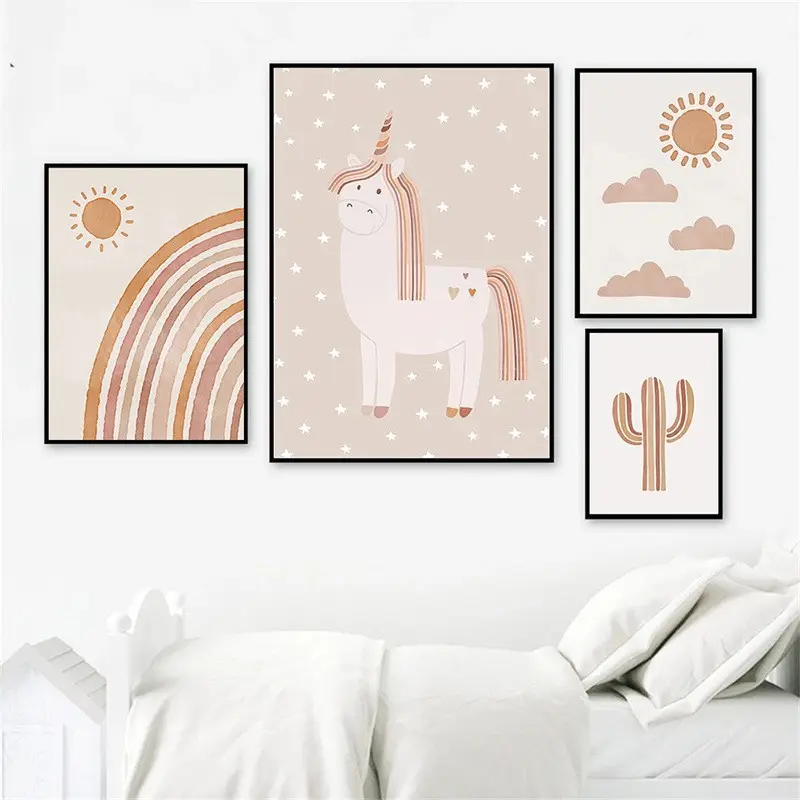 Décoration murale de pépinière Premium Nursery Art Prints Kids Room Animal Wall Sticker Peinture