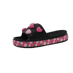 Pantuflas de Mujer con Diseño de Corazón y Flores, Suela Gruesa Antideslizante, para Verano, Moda para Usar en Interiores y Exteriores, Novedad 2026 - Product Image 5
