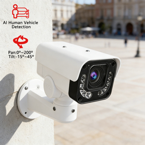 Caméra PTZ à suivi automatique 8MP, vision nocturne haute précision, zoom optique <span class=keywords><strong>5x</strong></span>, zoom numérique <span class=keywords><strong>3x</strong></span>, objectif motorisé, IP66, caméra CCTV extérieure 4K - Product Image 1