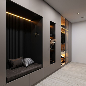 Armoire <span class=keywords><strong>d</strong></span>'entrée moderne en acier inoxydable de haute qualité en gros étagère à chaussures multifonctionnelle sans formaldéhyde personnalisée pour le salon - Product Image 2