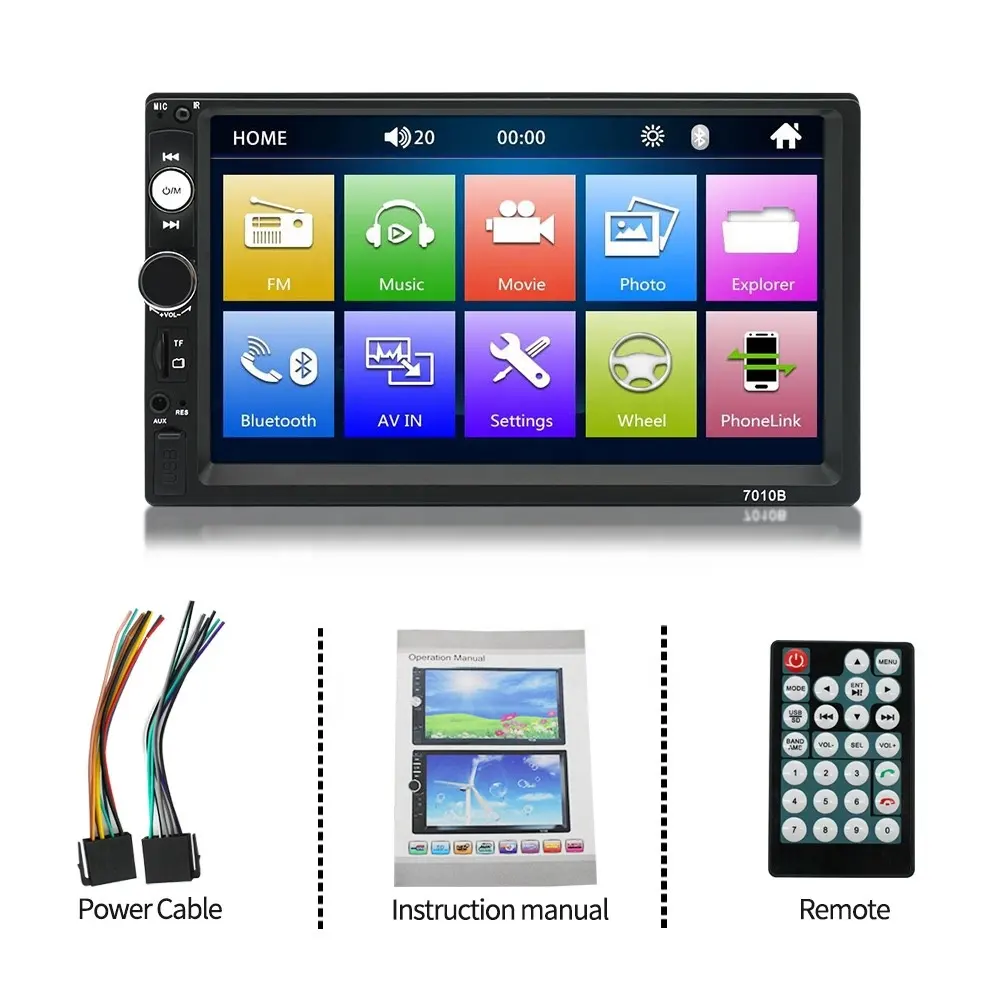 Kit multimídia automotivo touchscreen, 7 ", câmera de backup, 7 polegadas, dvd player, mp5