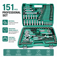 Juego de Herramientas Profesional de Alta Calidad de 151 Piezas para Reparación de Vehículos, Herramientas Manuales Multifuncionales, Juego Completo de Herramientas Combinadas para Reparación en Garaje