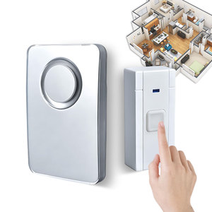 Garza Draagbare draadloze deurbel, 1 knop 1 ontvanger, hoog bereik 120 m, 54 melodieën, IP56, met led-display, stille modus, 4 geluidssterktes, geheugenfunctie, wit