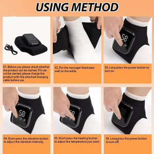 USB Rechargeable Cordless Foot <b>Massager</b> Ankle Wrap and Belt with Hot Compress and Vibration for Plantar Fasciitis - Product Image 4