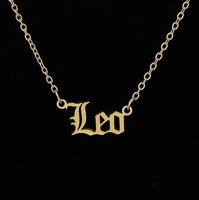 Collier en acier inoxydable couleur or et argent, imperméable, sans décoloration, mode simple, douze constellations pour femmes